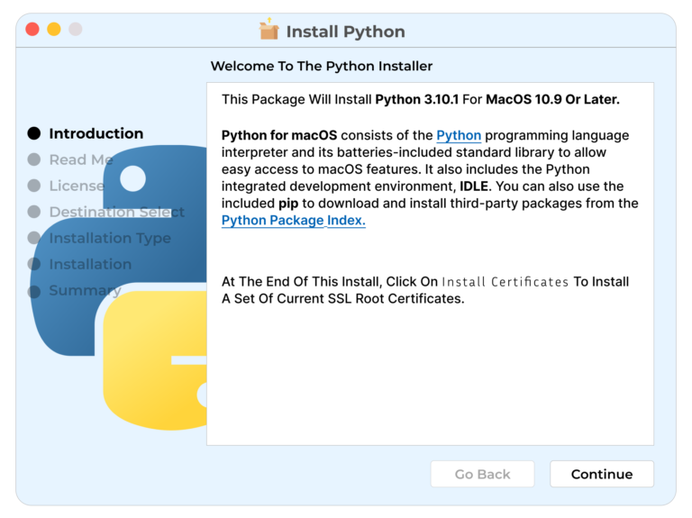 python install mac prompt